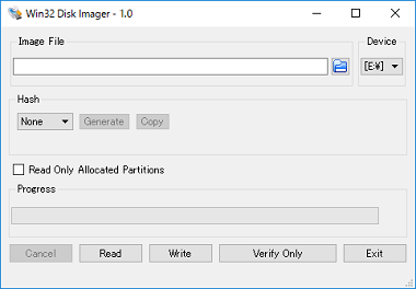 Win32DiskImager の実行