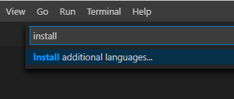 Install additional languages... の選択