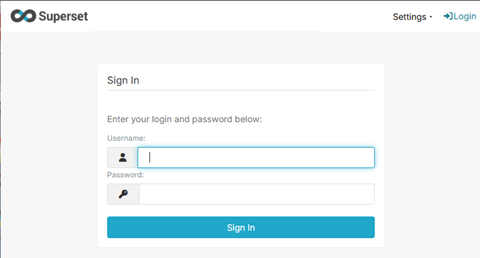 Superset ログイン