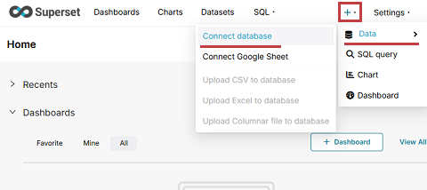 Superset Connect database