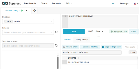 Superset Oracle 接続確認