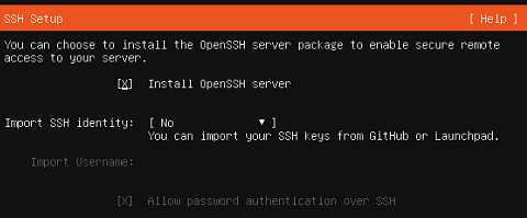 SSH サーバーのインストール確認