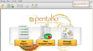 Pentahoへログイン後の画面