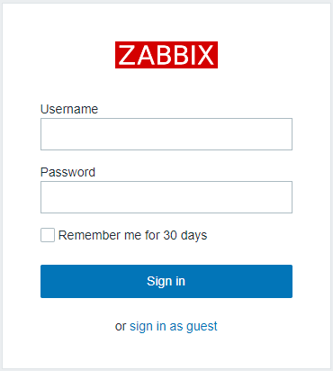 Zabbix ログイン画面